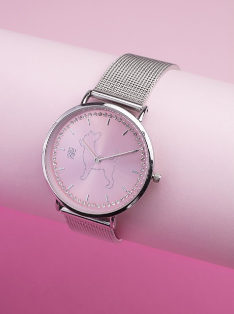 Reloj Chiguagua Destellos rosa