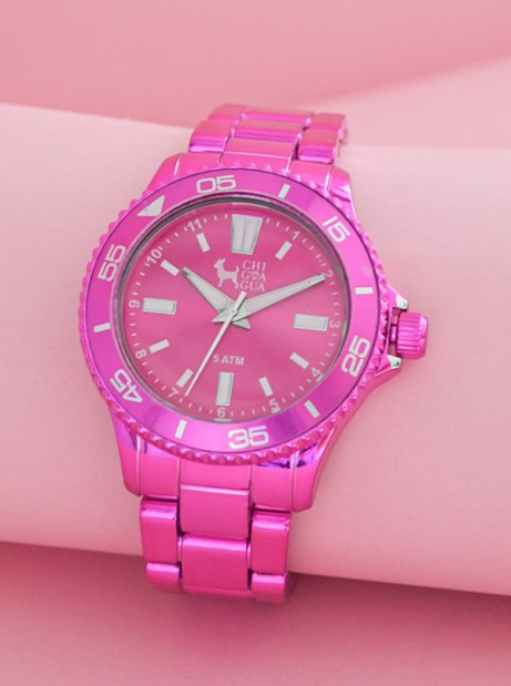 Reloj Chiguagua Metal Pink