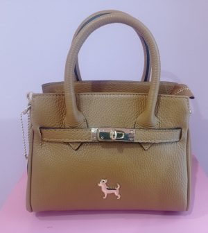 Bolso Chiguagua de Piel Camel Kelly Zipp