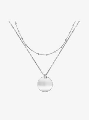 Collar Chiguagua Doble Disco Plata