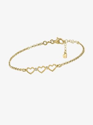 Pulsera Chiguagua Corazones Dorada