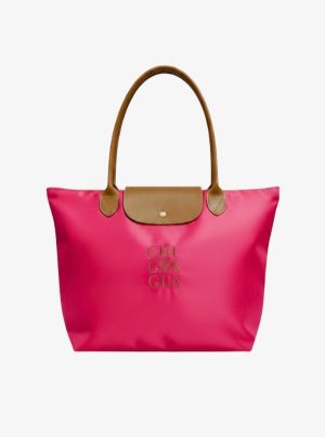 Bolso Chiguagua Marbella Nylon Piel Color Cereza